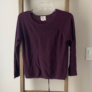 Hippie Rose - maroon sweater lace up detail